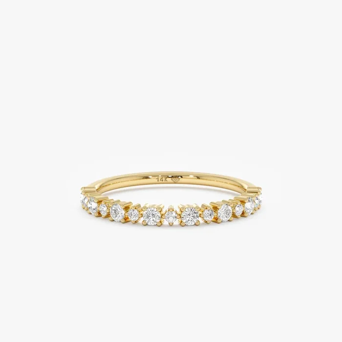 Alternating Diamond Half Eternity Ring, Aila
