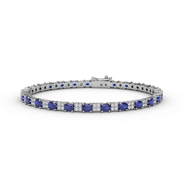 Alternating Sapphire & Diamond Bracelet