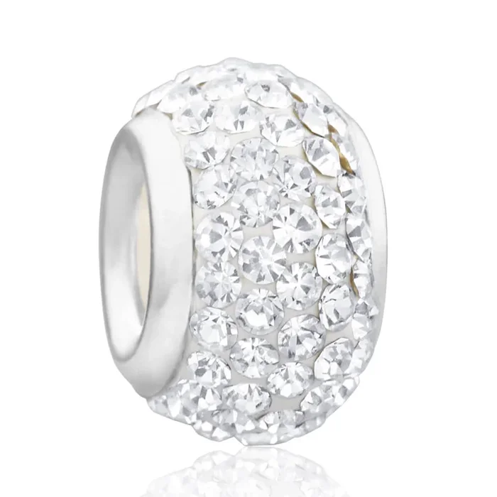 Amadora Sterling Silver White Crystal Charm