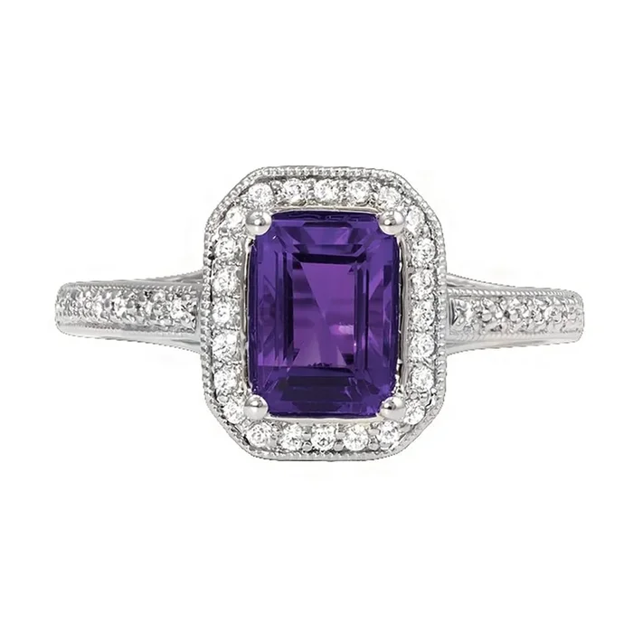 Amethyst Diamond Fashion Ring