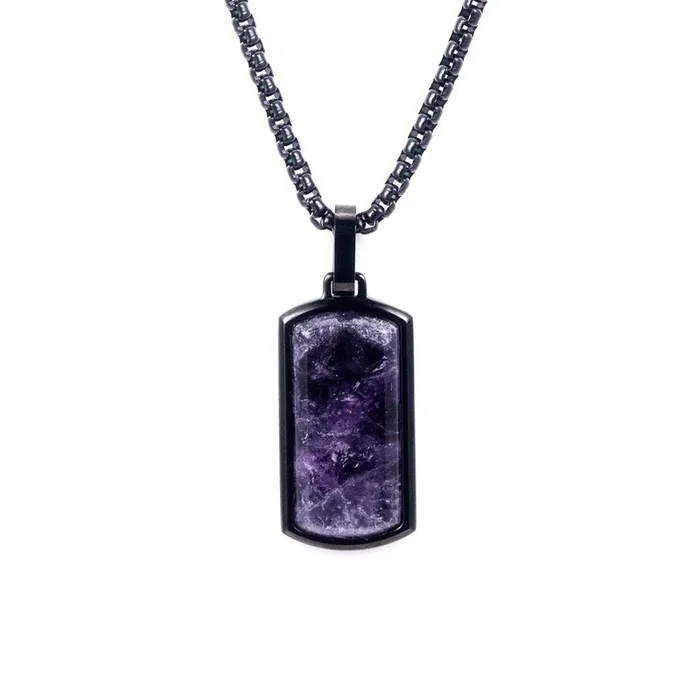 Amethyst Dog Tag Pendant