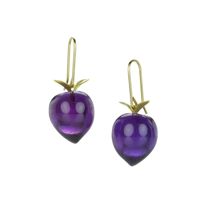 Amethyst Plum Drop Earrings