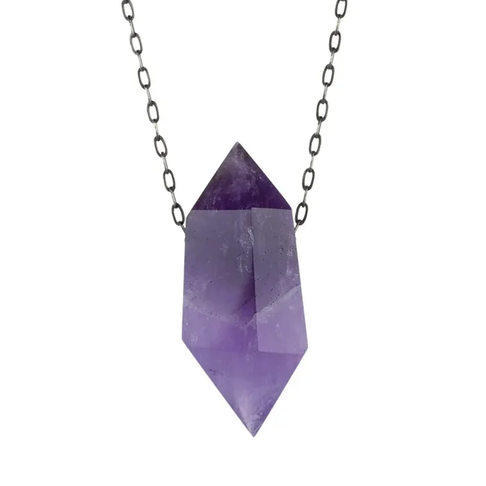 Amethyst Quartz Crystal Pendant Necklace