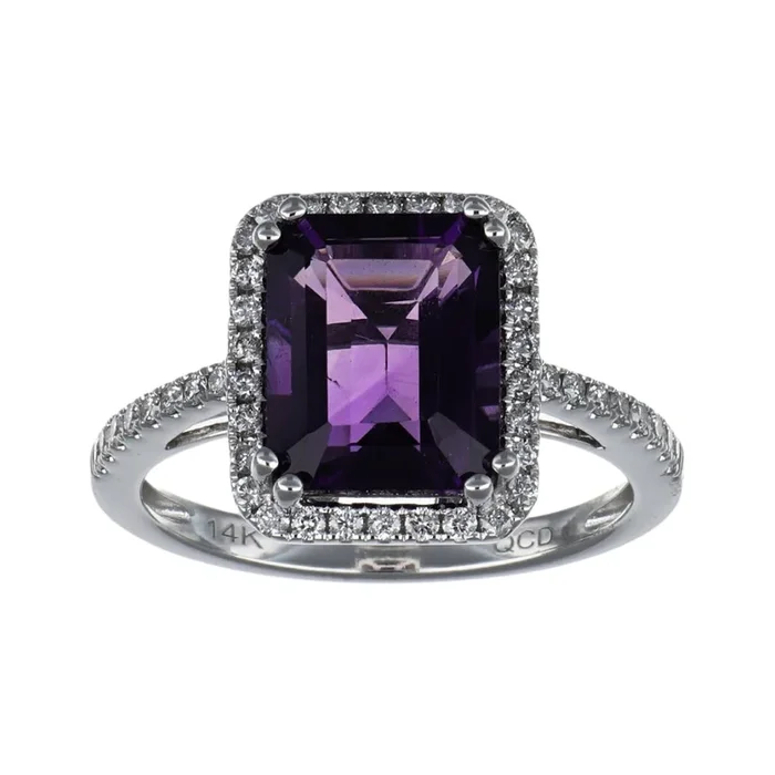 Amethyst Ring (Amethyst 3.08 cts. White Diamond 0.34 cts.)