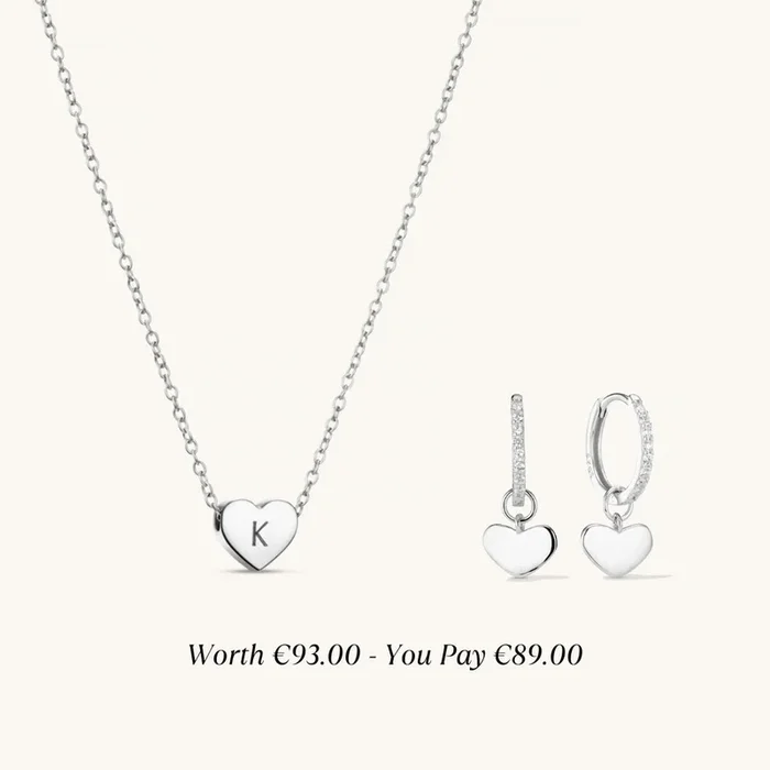 Amo Heart & Amore Earring Gift Set in Silver