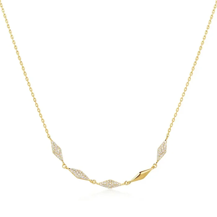 Ania Haie Cubic Zirconia Sparkle Necklace in Sterling Silver with 14kt Gold Plate