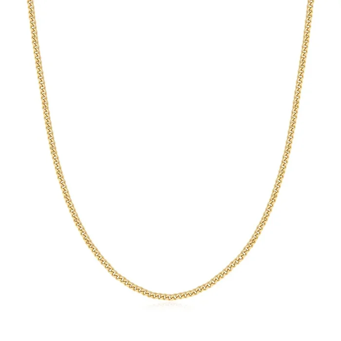 Ania Haie Curb Chain in Sterling Silver with 14kt Gold Plate (18 inches and 2mm)