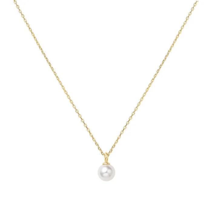 Ania Haie Shell Pearl Drop Necklace in Sterling Silver with 14kt Gold Plate