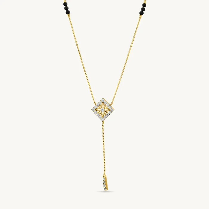 Anika Diamond Mangalsutra | BIS Hallmarked | 18k Gold Vermeil
