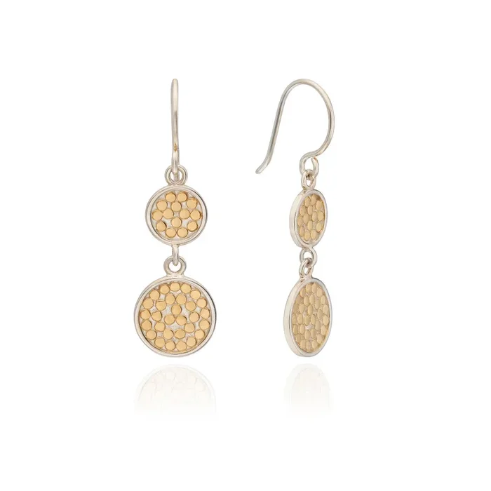 Anna Beck Classic Archive Double Disc Drop Earrings – Two-Tone