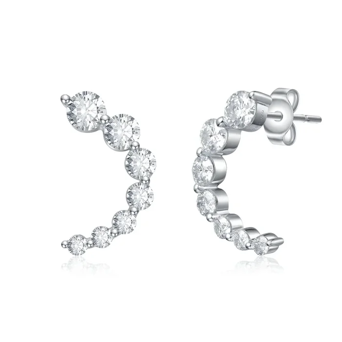 Anne Snow Half-Hoop Earrings