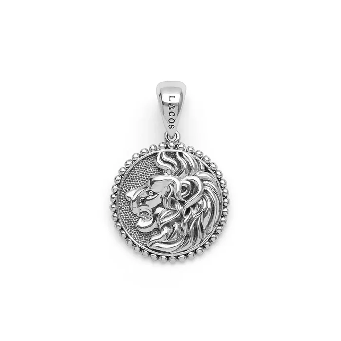 Anthem Small Silver Lion Circle Amulet