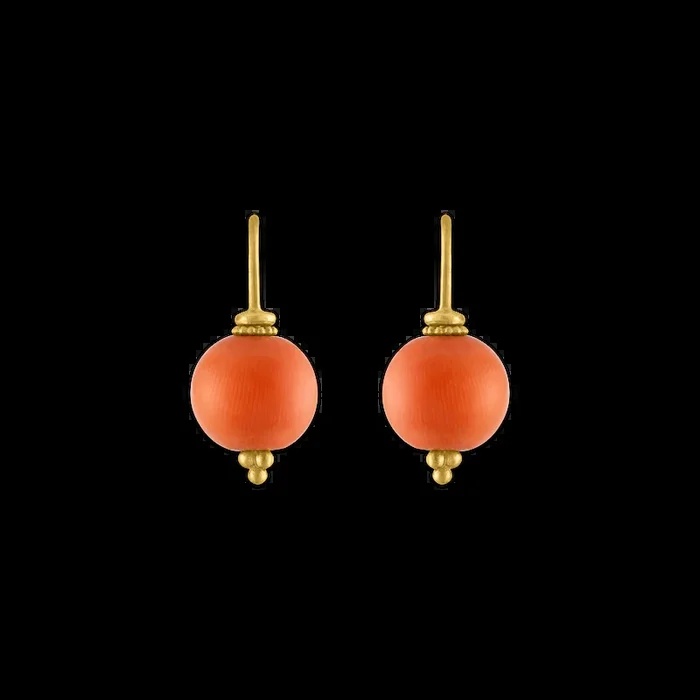 Antique Coral Baby Linea Earrings