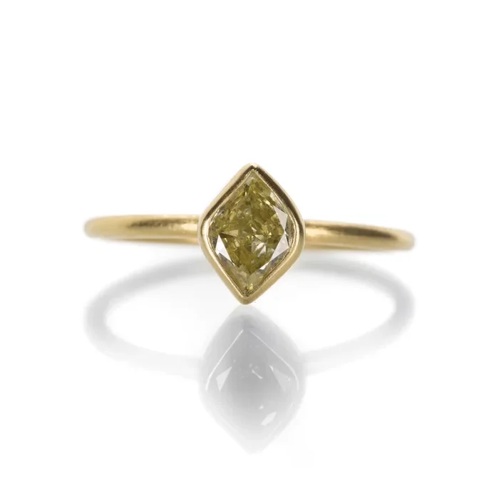 Antique Yellow Marquise Diamond Ring