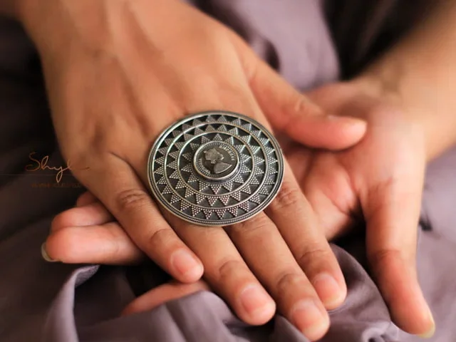 Anvaya Daana Art Victorian Coin Concentric Ring