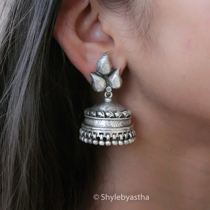 Anvaya Embossed Jhumkas
