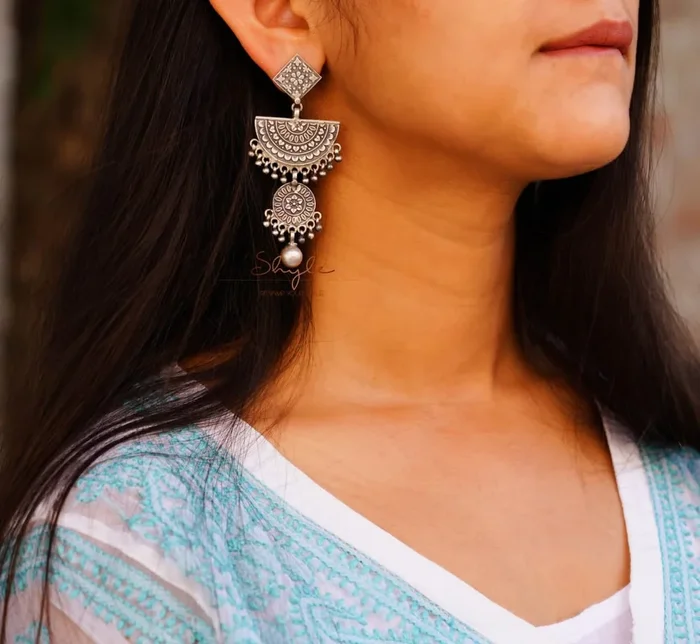 Anvaya Intricate Ball Drop Layered Earrings