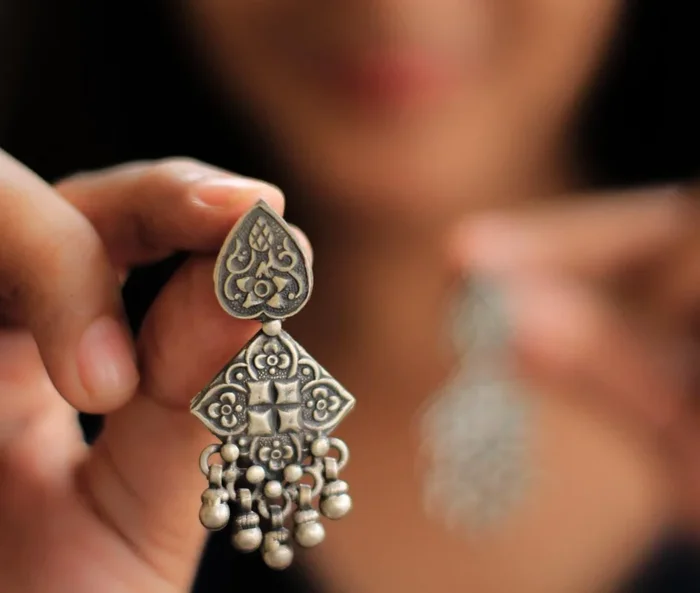 Anvaya Pan Motif Rangoli Art Earrings
