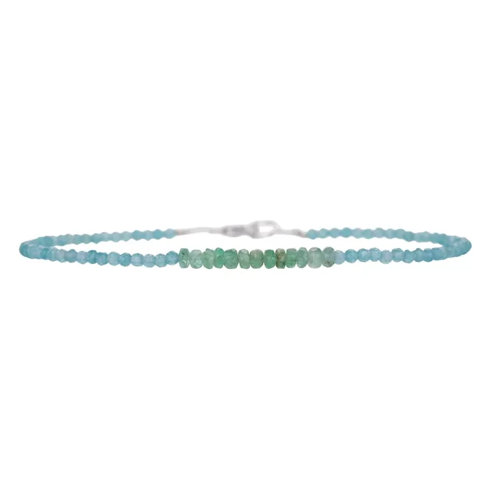 Apatite and Emerald Beaded Bracelet