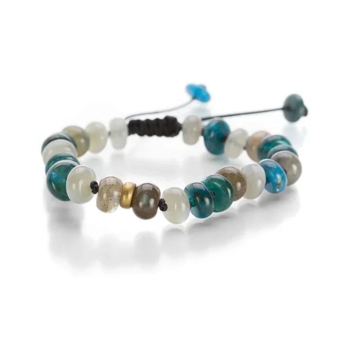 Apatite, Aquamarine & Labradorite Bead Bracelet