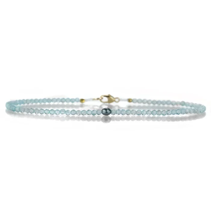 Apatite Bracelet with One Blue Diamond