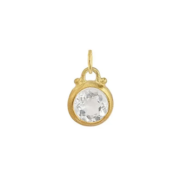 April — Quartz Birthstone Charm in Gold – FINAL SALE