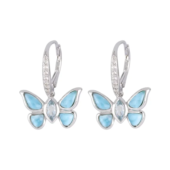 Aquamarine Earrings (Larimar Aquamarine Cubic Zirconia)