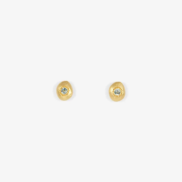 Aquamarine Pebble Studs | E11001AQ