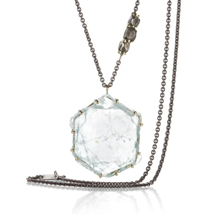 Aquamarine Slice Necklace
