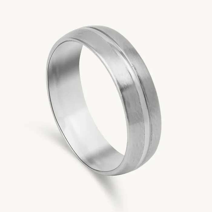 Arctic Edge Textured Ring