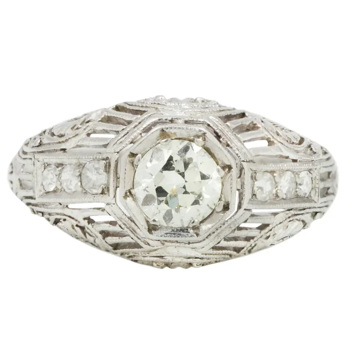 Art Deco Filigree Diamond Ring