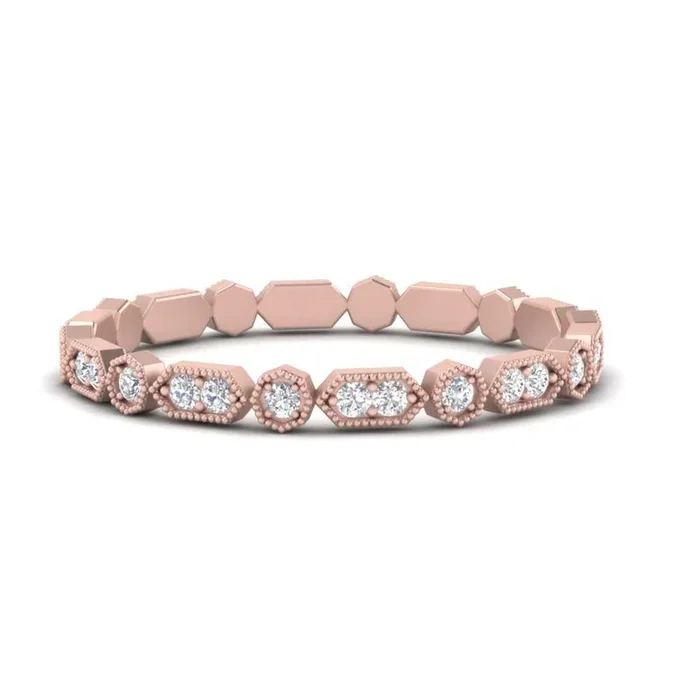 Art Deco Thin Stacking Eternity Band