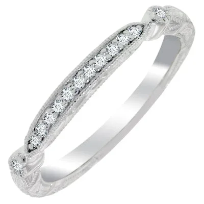 Artcarved Diamond Wedding Band in 14kt White Gold (1/10ct tw)