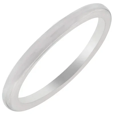Artcarved Lindsey Plain Wedding Band in 14kt White Gold