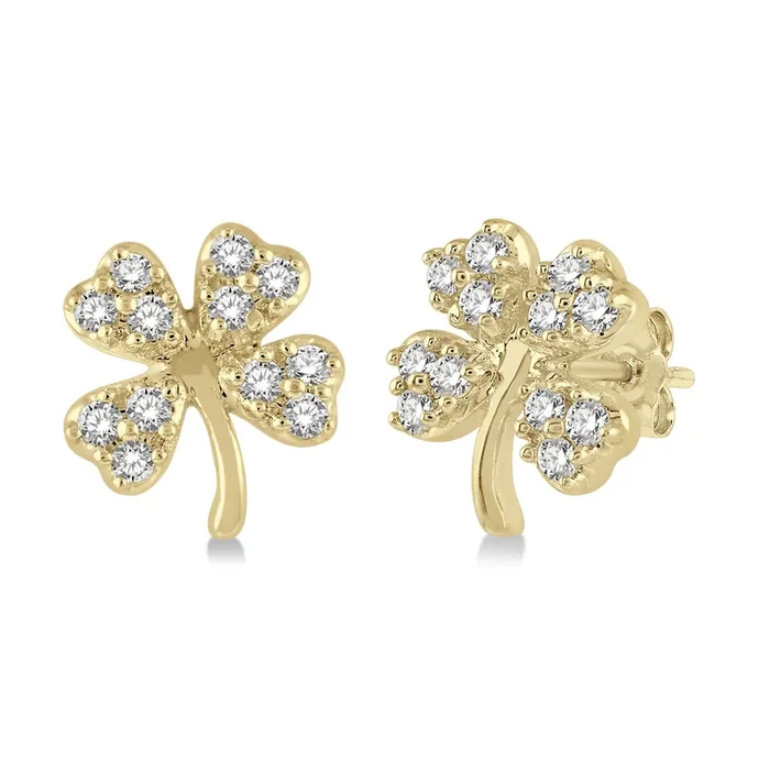 Ashi .10ctw Diamond Clover Stud Earrings