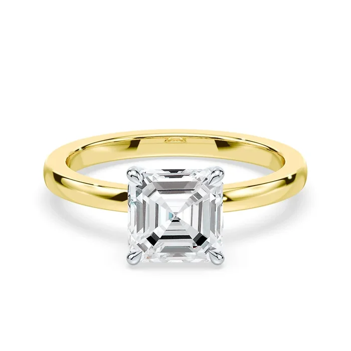 Asscher Cut Low Profile Hidden Halo