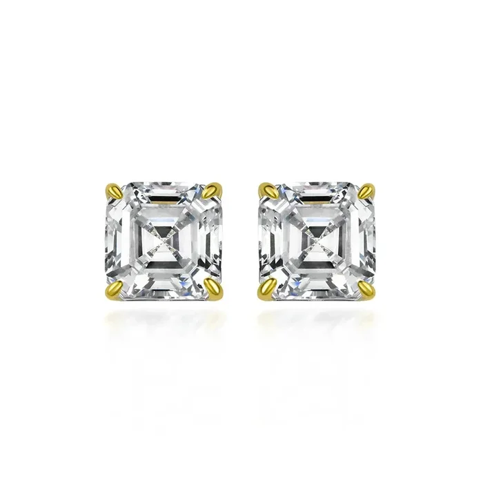 Asscher Cut Studs XL