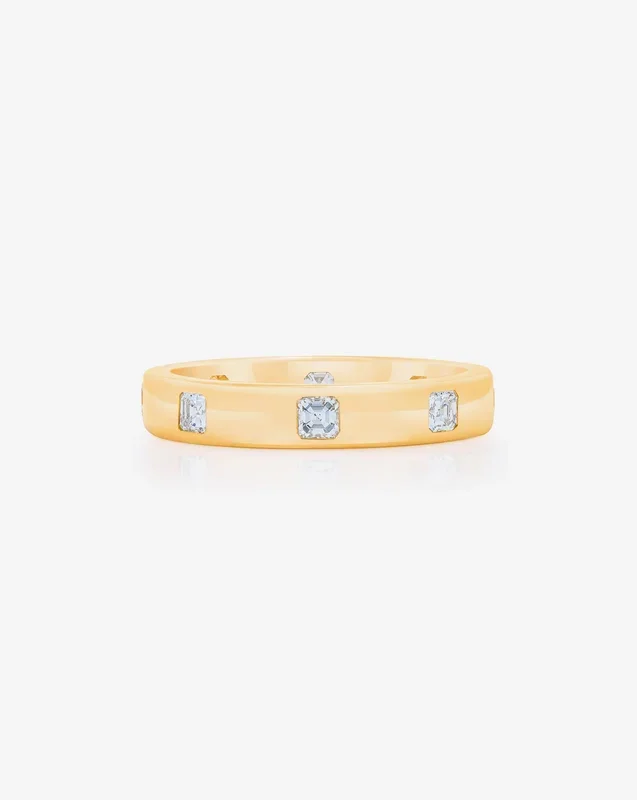 Asscher Luxe Inlay Eternity Band