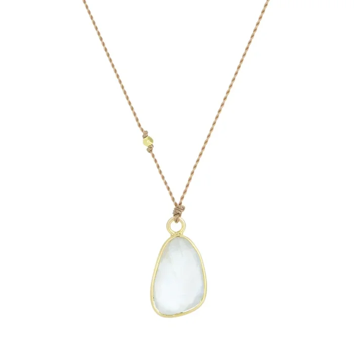 Asymmetrical Moonstone Pendant Necklace