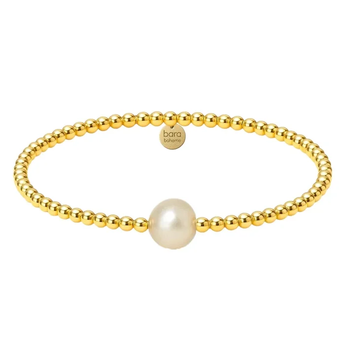 Audrey | Gold Filled Beaded Bracelet with Pearl