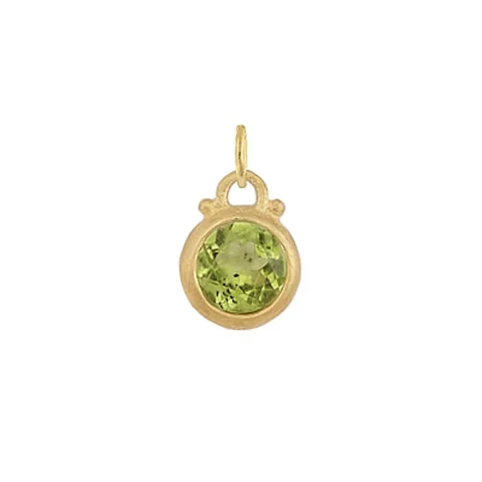 August — Peridot Birthstone Charm in Gold – FINAL SALE