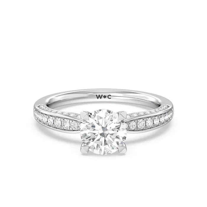 Aura Hidden Accent Pinched Shank Engagement Ring