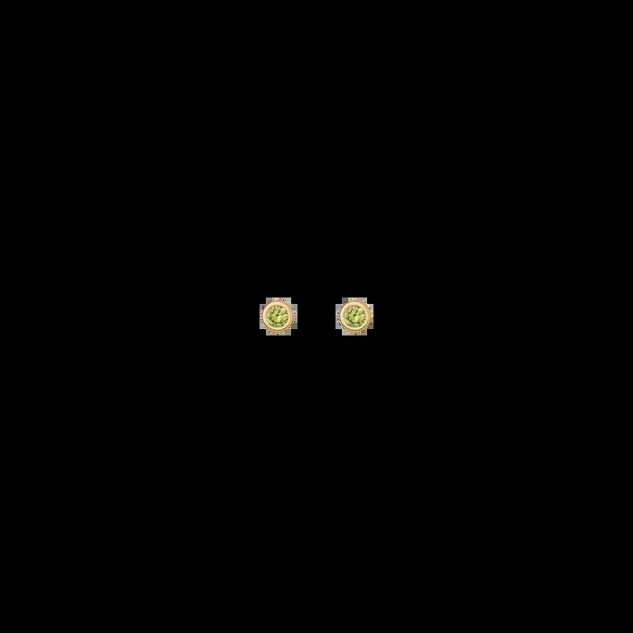 Aurate x Wilson: Lab Grown Peridot Bezel Stud Earrings – Flat Back