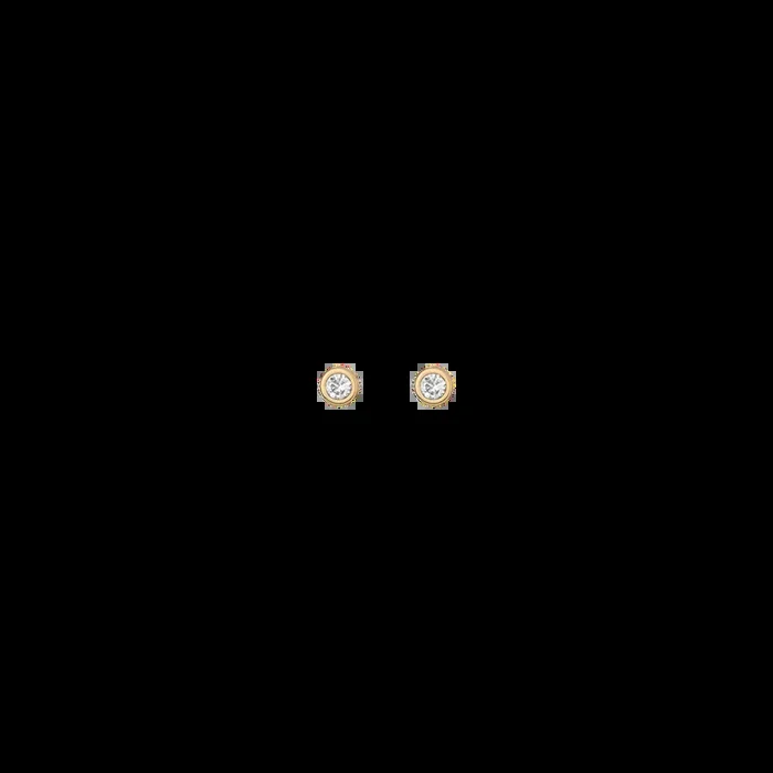Aurate x Wilson: Lab Grown White Sapphire Bezel Stud Earrings – Flat Back