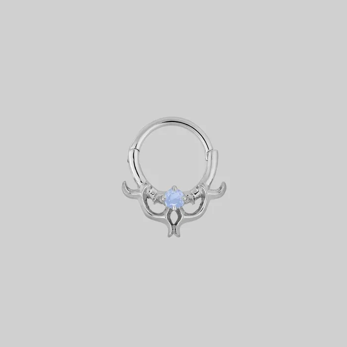 AURORA. Cosmic Waves Opalite Septum Clicker Ring – Silver