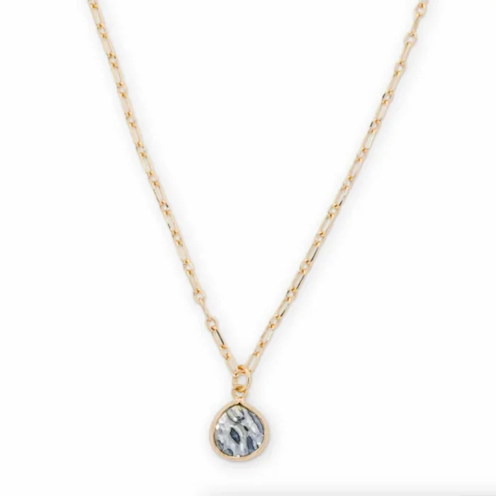 Azalea Textured Stone Pendant in Gold
