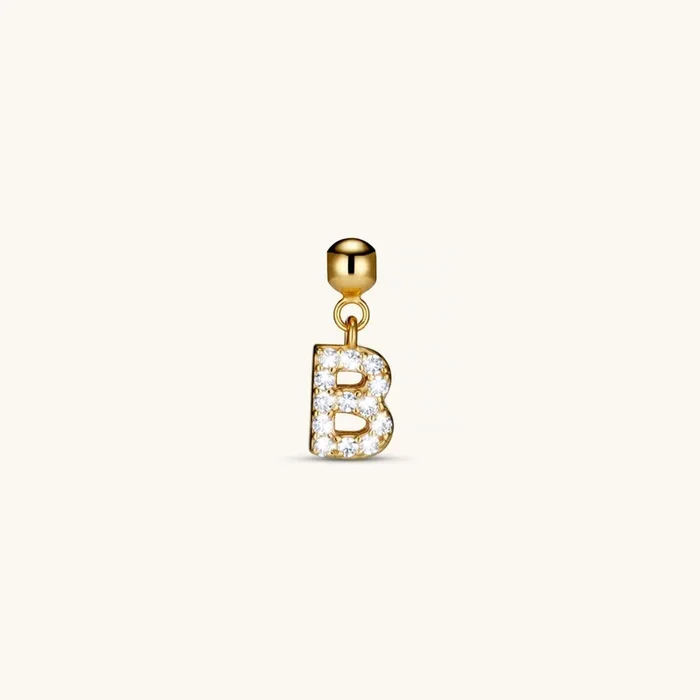 B Diamond Initial Charm Gold