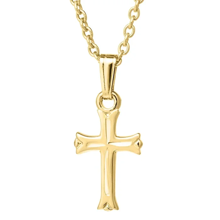 Baby 14K Gold-Filled Engraved Cross Pendant Necklace