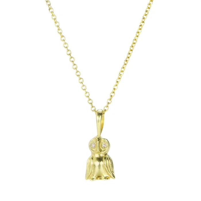 Baby Owl Pendant with Diamonds (Pendant Only)