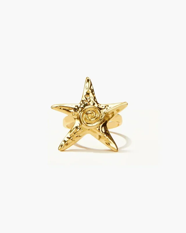 Bague Étoile de Mer Dorée